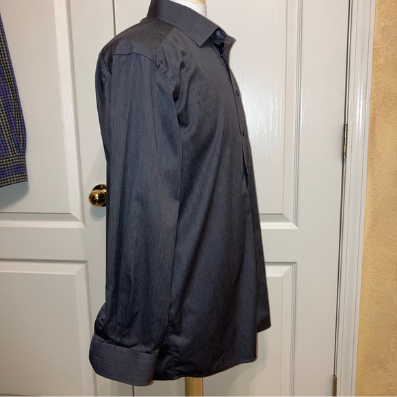 ETON Contemporary Shirt CHARCOAL Long Sleeve COTTON - Sz 17.5 (44) Excellent! - Picture 6 of 16
